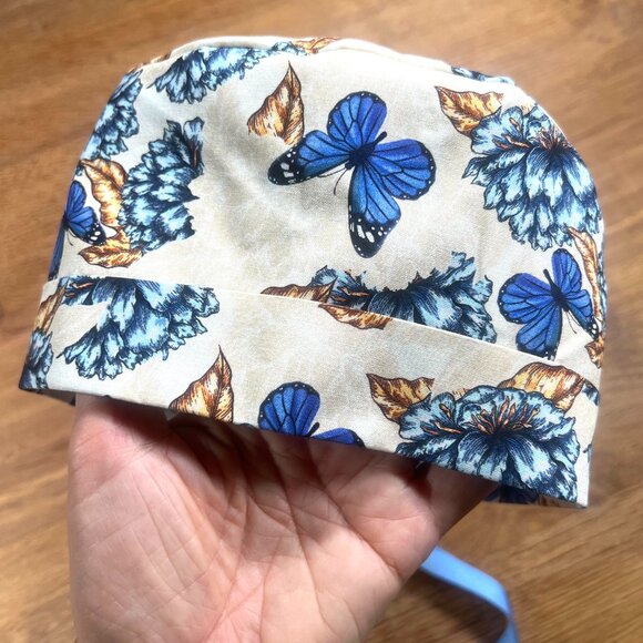 NWOT 10 Scrub Caps Bundle 5 ponytail style + 5 euro style, surgical caps - Picture 8 of 16